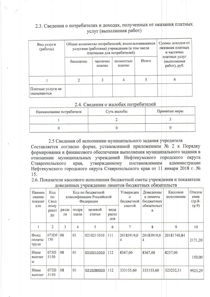 Отчет о результатах деятельности