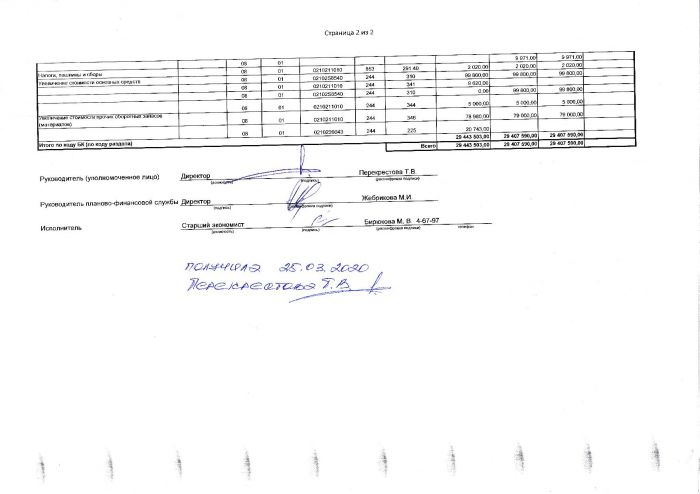 Бюджетная смета на 2020-2022 от 17.03.2020 г.